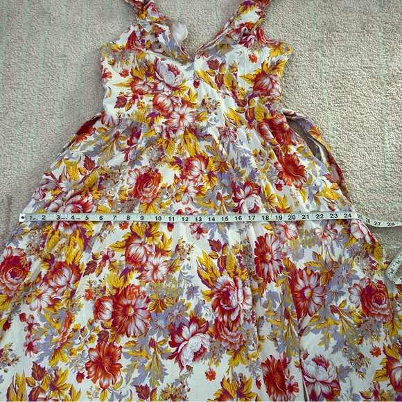 NWT BHLDN Sadie Fit and Flare Floral Linen Dress Wedding Guest Dress Size Medium - Picture 11 of 15